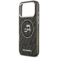 Etui Karl Lagerfeld IML Glitter Karl&Choupette Heads Logo MagSafe na iPhone 17 Pro Max - czarne