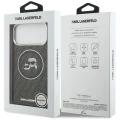 Etui Karl Lagerfeld IML Glitter Karl&Choupette Heads Logo MagSafe na iPhone 17 Pro Max - czarne