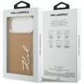 Etui Karl Lagerfeld Karl Script Logo na iPhone 17 Pro Max - brązowe