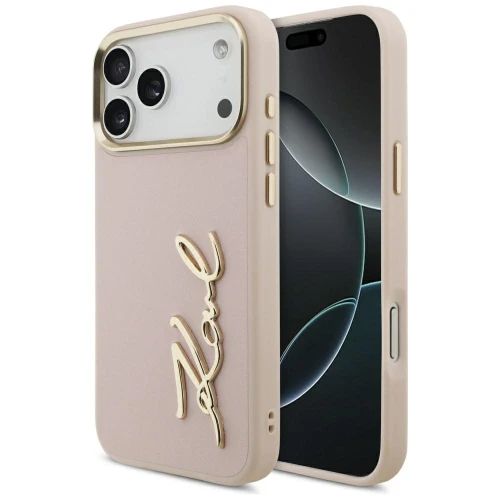 Etui Karl Lagerfeld Karl Script Logo na iPhone 17 Pro Max - różowe