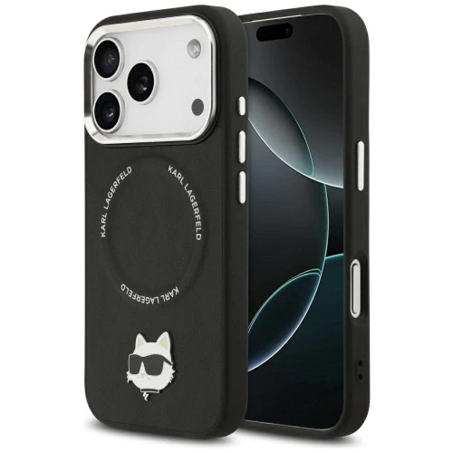 Etui Karl Lagerfeld Choupette Pin MagSafe do iPhone 17 Pro Max - czarne