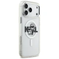 Etui Karl Lagerfeld IML Glitter Karl & Choupette Sketch Logo MagSafe do iPhone 17 Pro Max - przezroczyste