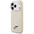 Etui Karl Lagerfeld Karl & Choupette Pins MagSafe do iPhone 17 Pro Max - beżowe