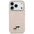 Etui Karl Lagerfeld Karl & Choupette Pins MagSafe do iPhone 17 Pro Max - różowe