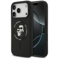 Etui Karl Lagerfeld Silicone Karl&Choupette Ring MagSafe do iPhone 17 Pro - czarne