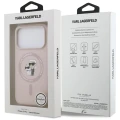 Etui Karl Lagerfeld Silicone Karl&Choupette Ring MagSafe do iPhone 17 Pro - różowe