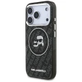 Etui Karl Lagerfeld IML Glitter Karl&Choupette Heads Logo MagSafe na iPhone 17 Pro - czarne
