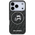 Etui Karl Lagerfeld IML Glitter Karl&Choupette Heads Logo MagSafe na iPhone 17 Pro - czarne