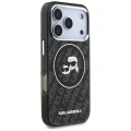 Etui Karl Lagerfeld IML Glitter Karl&Choupette Heads Logo MagSafe na iPhone 17 Pro - czarne