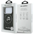 Etui Karl Lagerfeld IML Glitter Karl&Choupette Heads Logo MagSafe na iPhone 17 Pro - czarne