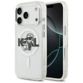 Etui Karl Lagerfeld IML Glitter Karl & Choupette Sketch Logo MagSafe na iPhone 17 Pro - przezroczyste