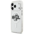 Etui Karl Lagerfeld IML Glitter Karl & Choupette Sketch Logo MagSafe na iPhone 17 Pro - przezroczyste