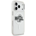 Etui Karl Lagerfeld IML Glitter Karl & Choupette Sketch Logo MagSafe na iPhone 17 Pro - przezroczyste