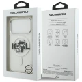 Etui Karl Lagerfeld IML Glitter Karl & Choupette Sketch Logo MagSafe na iPhone 17 Pro - przezroczyste