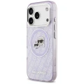 Etui Karl Lagerfeld IML Glitter Karl & Choupette Heads Logo MagSafe na iPhone 17 Pro - fioletowe