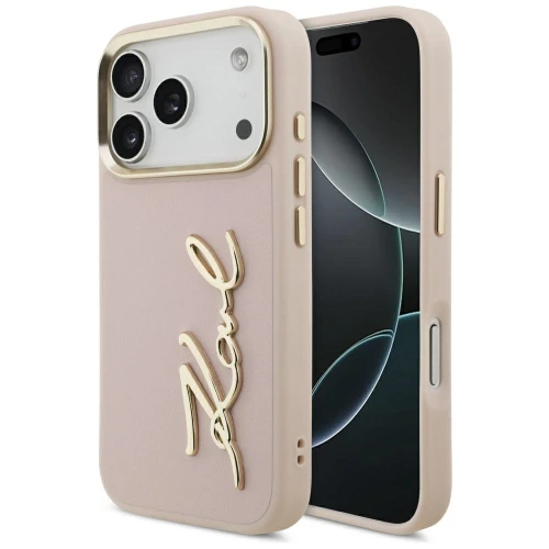 Etui Karl Lagerfeld Karl Script Logo na iPhone 17 Pro - różowe