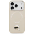 Etui Karl Lagerfeld Karl Pin MagSafe do iPhone 17 Pro - beżowe