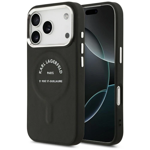 Etui Karl Lagerfeld Karl RSG Logo MagSafe do iPhone 17 Pro - czarne
