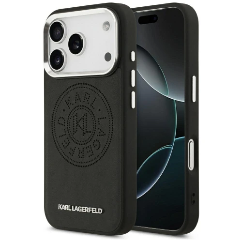 Etui Karl Lagerfeld Point & Metal Logo MagSafe do iPhone 17 Pro - czarne