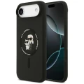 Etui Karl Lagerfeld Silicone Karl&Choupette Ring MagSafe do iPhone 17 Air - czarne