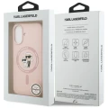 Etui Karl Lagerfeld Silicone Karl&Choupette Ring MagSafe do iPhone 17 - różowe