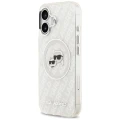 Etui Karl Lagerfeld IML Glitter Karl & Choupette Heads Logo MagSafe na iPhone 17 - szare