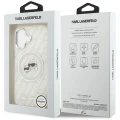 Etui Karl Lagerfeld IML Glitter Karl & Choupette Heads Logo MagSafe na iPhone 17 - szare