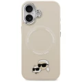 Etui Karl Lagerfeld Karl & Choupette Pins MagSafe do iPhone 17 - beżowe