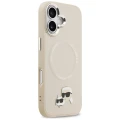 Etui Karl Lagerfeld Karl & Choupette Pins MagSafe do iPhone 17 - beżowe