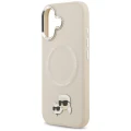 Etui Karl Lagerfeld Karl & Choupette Pins MagSafe do iPhone 17 - beżowe