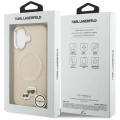 Etui Karl Lagerfeld Karl & Choupette Pins MagSafe do iPhone 17 - beżowe