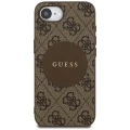 Etui Guess 4G Circle Classic Logo MagSafe na iPhone 16e - brązowe