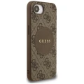 Etui Guess 4G Circle Classic Logo MagSafe na iPhone 16e - brązowe