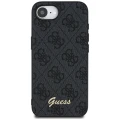 Etui Guess 4G Script Logo MagSafe na iPhone 16e - czarne