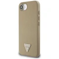 Etui Guess Grained Triangle MagSafe na iPhone 16e - brązowe