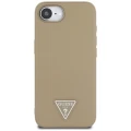 Etui Guess Grained Triangle MagSafe na iPhone 16e - brązowe