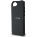 Etui Guess PU Grained Classic Logo z MagSafe na iPhone 16e - czarne