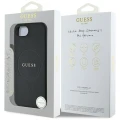 Etui Guess PU Grained Classic Logo z MagSafe na iPhone 16e - czarne