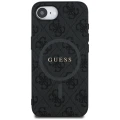 Etui Guess PU Leather 4G Colored Ring z MagSafe na iPhone 16e - czarne