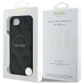 Etui Guess PU Leather 4G Colored Ring z MagSafe na iPhone 16e - czarne