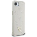 Etui Guess Grained Hot Stamp Peony Triangle Logo MagSafe na iPhone 16e - beżowe