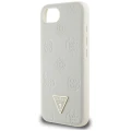 Etui Guess Grained Hot Stamp Peony Triangle Logo MagSafe na iPhone 16e - beżowe