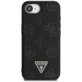 Etui Guess Grained Hot Stamp Peony Triangle Logo MagSafe na iPhone 16e - czarne