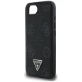 Etui Guess Grained Hot Stamp Peony Triangle Logo MagSafe na iPhone 16e - czarne