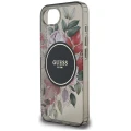Etui Guess IML Flowers MagSafe na iPhone 16e - czarne