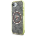 Etui Guess IML Metal Glitter 4G Circle Triangle MagSafe na iPhone 16e - brązowe