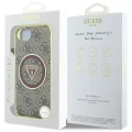Etui Guess IML Metal Glitter 4G Circle Triangle MagSafe na iPhone 16e - brązowe