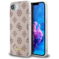 Etui Guess Peony Script Logo MagSafe na  iPhone 16e - brązowe