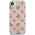 Etui Guess Peony Script Logo MagSafe na  iPhone 16e - brązowe