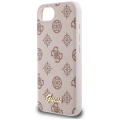 Etui Guess Peony Script Logo MagSafe na  iPhone 16e - brązowe